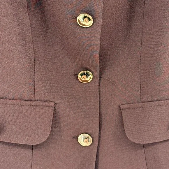 Sincerely Jules Y2K Style Women Brown Tailored Button Front Vest Gold Buttons S - Picture 3 of 6
